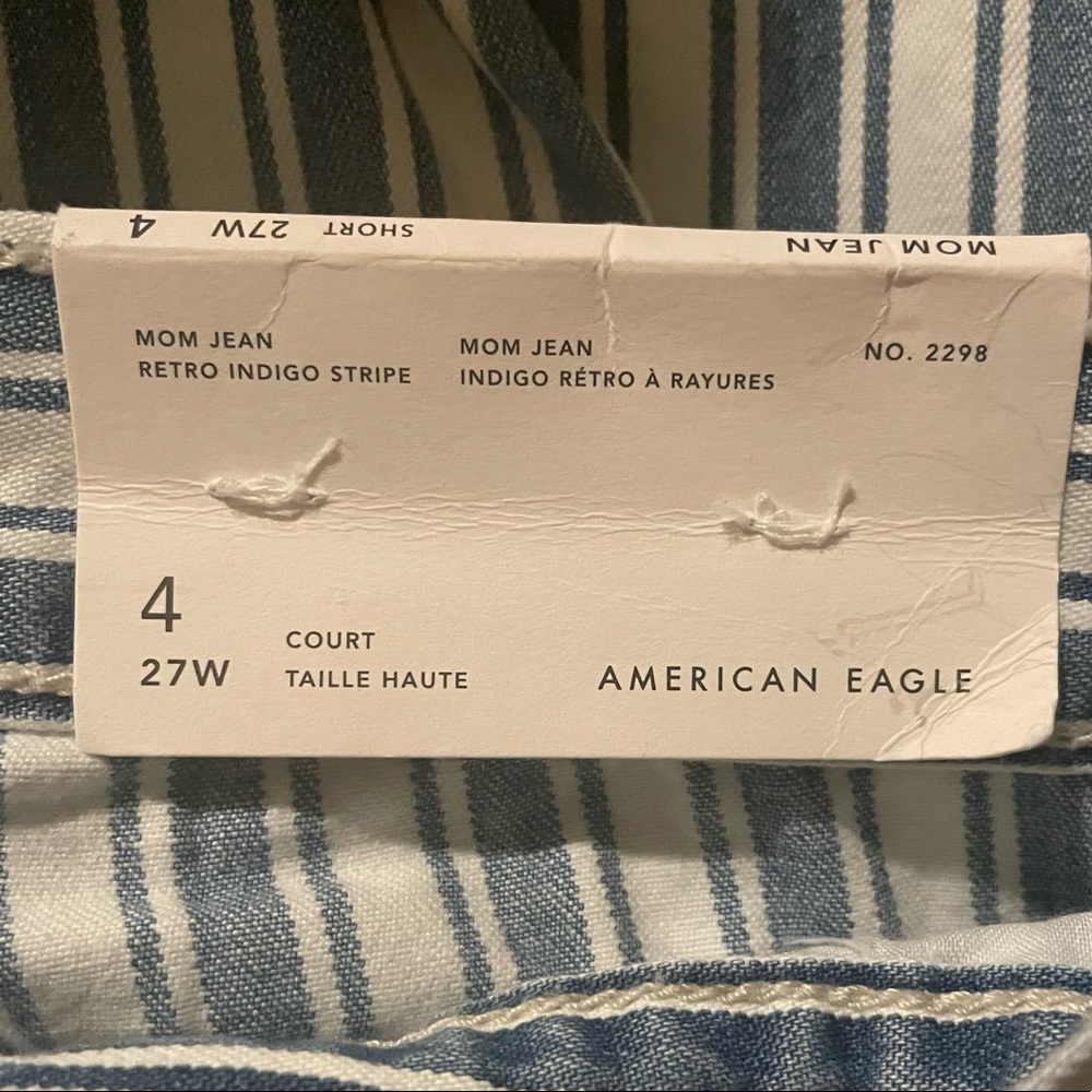 SOLD American Eagle Retro Indigo Stripe Mom jeans - Picture 5 of 7